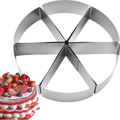 Tagliatorte - Divisore per pizza - Porzioni uguali - 6 scomparti - 21 cm - Argento (1/5)