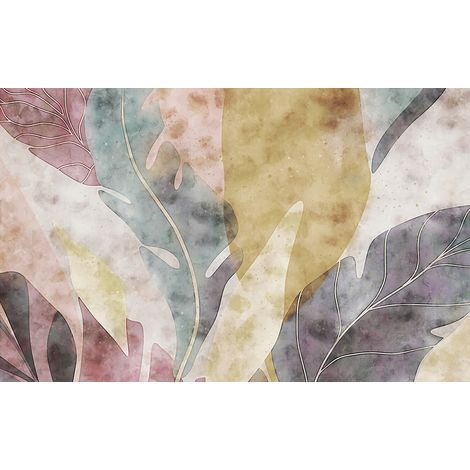 Papier peint panoramique - Feuilles Abstrait - 130 cm x 81 cm (1/2)