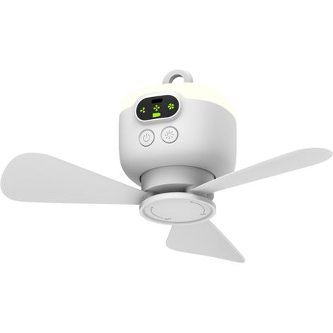 Ecleanfy - Ventilateur de tente portable rechargeable USB avec veilleuse intégrée, longue autonomie, lampe de plafond pour la maison et la chambre d'étudiant (1/2)