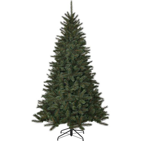 Sapin de Noël Artificiel Vert Effet Enneigé en PVC avec Branches Articulées 230 x 155 cm - PANGIVO (1/4)
