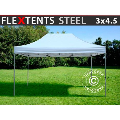 Pop up gazebo FleXtents Steel 3x4.5 m, White
