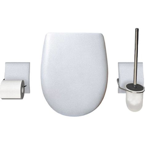 Pack accessoires WC Set OLFA "Argent métallisé" en descente manuelle (1/3)