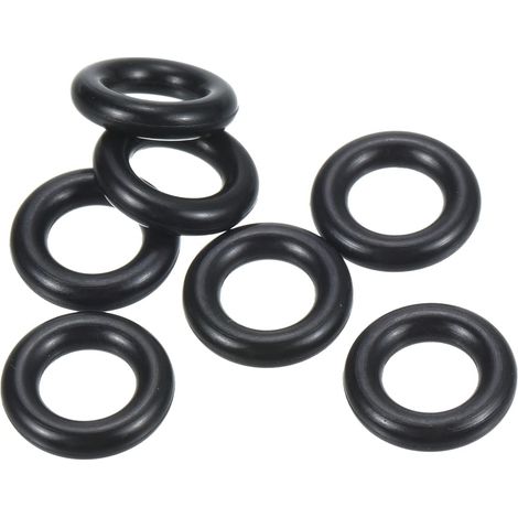 Joint Torique Nitrile Caoutchouc 12mm OD 7mm ID 2.5mm Largeur, 100 Pcs Métrique Scellage Joint pour Robinet Plomberie Automobile Réparation, Noire (1/5)