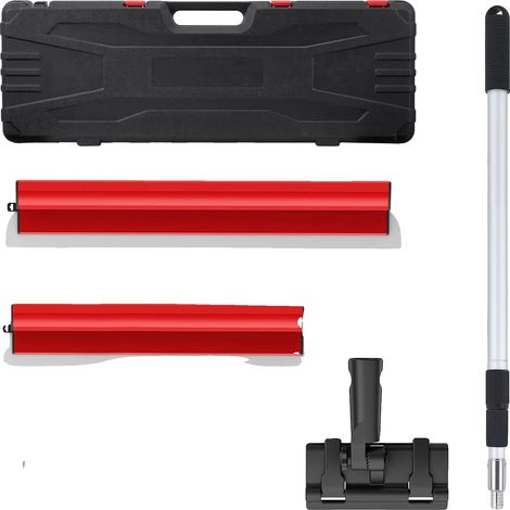 Ensemble de lames à lisser pour plaques de plâtre, lames en acier inoxydable, poteau télescopique réglable, Rouge (1/2)