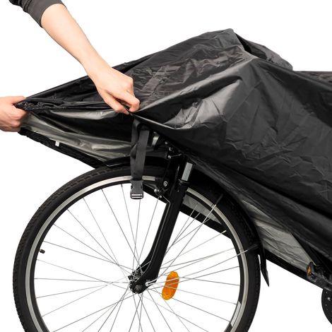 Housse de vélo imperméable avec œillet pour antivol de roue, taille M - noire (1/3)