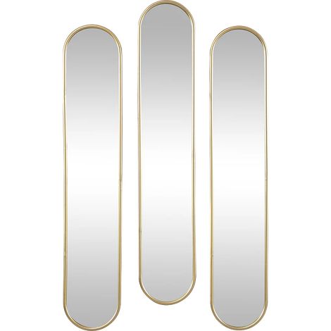 Specchio ovale L.23 x H.120 cm in Metallo Dorato - Lotto di 3 - JAYLEN (1/5)