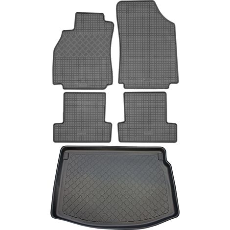 Juego de alfombrillas de goma para Renault Megane III Coupé (3 puertas) de noviembre de 2008 a diciembre de 2015: alfombrilla para coche + alfombrilla para maletero. (1/5)