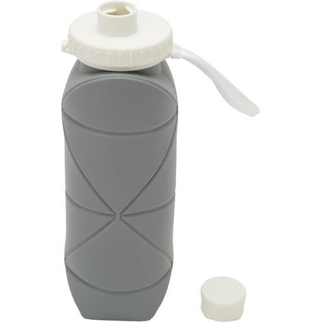Bouteille d'eau pliable 600ml en silicone alimentaire, étanche et légère, idéale pour la randonnée, le sport et le voyage (1/5)