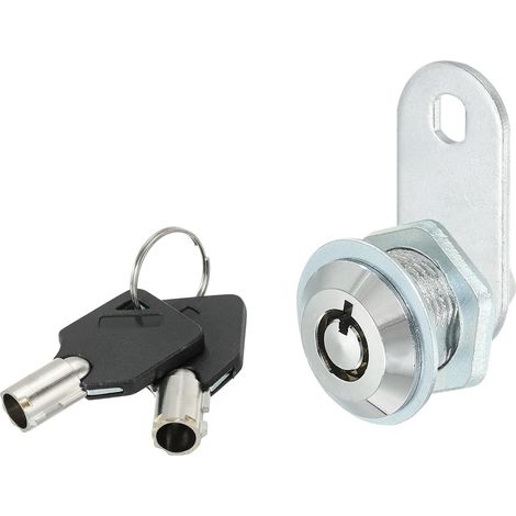 Armoire Cam Serrure avec Clé,5/8" (16mm) Clés identiques Cam Serrure Cylindre Zinc Alliage Chrome Tiroir Serrures Tubulaire Came Clé amovible pour Portes Tiroir Armoire (1/5)