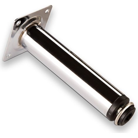 Möbelfuß 150 mm mit Höhenverstellung + 10 mm Chrom poliert