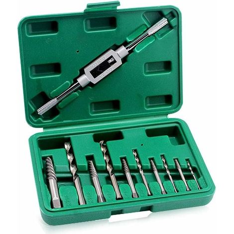 Juego de 11 piezas para extraer tornillos rotos, extractor de tornillos dañados, removedor de pernos, herramienta para taladros y sujetadores con llave de sujeción (1/5)