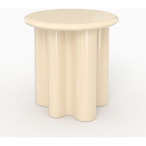Mesa auxiliar Olya lacada en blanco, D50 cm (1/4)