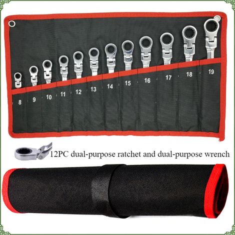 Jeu de clés à cliquet 72 dents, coffret de 12 pièces, clé mixte Torx, clé à cliquet, ensemble d'outils de garage (1/5)