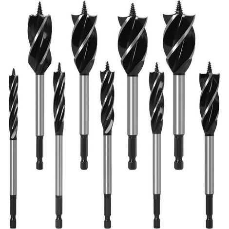 9 Pièces Professionnel Foret à Bois Professionnel Mèche à Tarière Mèches Hélicoïdale Set pour le Travail du Bois(10mm,12mm,14mm,16mm,20mm,22mm,25mm,32mm,35 mm)