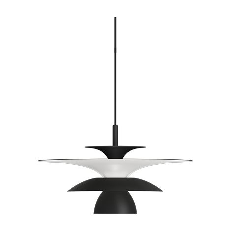 Picasso 38cm Dôme Suspension Plafonnier Plat Noir 1x G9 (1/2)