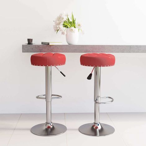 vidaXL Tabourets de bar lot de 2 rouge bordeaux tissu (1/5)