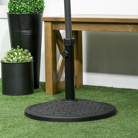 Base rotonda per ombrellone, supporto per ombrellone da giardino, base in cemento, Ø 46 cm, nera