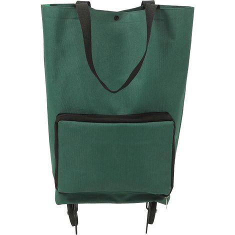 Chariot de courses à roulettes, grand sac à provisions, sac trolley d'extérieur-48.00X28.00X18.00CM-Green (1/3)