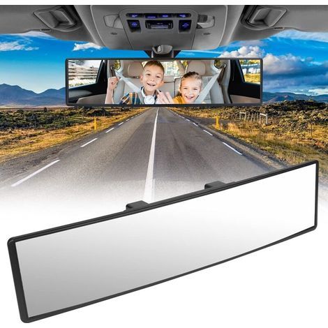 Rétroviseur de Voiture, Intérieur de Voiture Universel Rétroviseur Remplacement Panoramique, Grand Angle Rétroviseur Miroir Auto Intérieur Voiture Anti-éblouissement Vue Arrière Miroir 300x7mm (1/5)