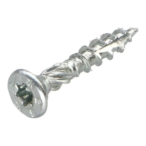 Vis charpente TEKOR Tête fraisée Cranté TORX T20 4X25 Filetée sur 15 Pointe antifendage type 17 Acier zingué