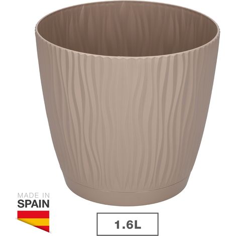 Maceta Oasis con plato integrado Ø150mm Beige (1/4)