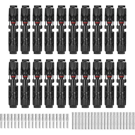 20 paires de connecteurs solaires mâles/femelles pour câbles de panneaux solaires, étanches IP67 (1/5)