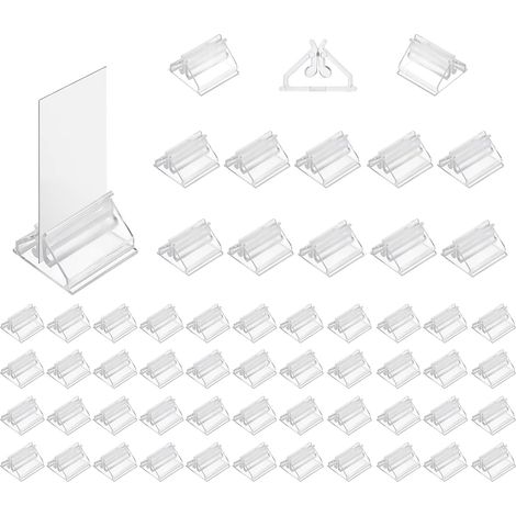 100Pièces Porte éTiquette Transparent Triangle Clip de Carte Réutilisable Mini Porte Photo Support Carte à Jouer pour les Photos Cartes de Visite Cartes de Vœux