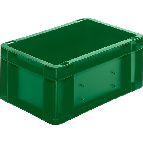 Conteneur de transport gerbables L300xl200xH145 mm vert PP parois latérales fermées