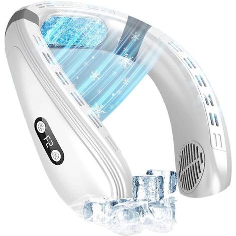 Ventilateur de cou avec plaque de refroidissement, ventilateur de cou rafraîchissant pour femmes et hommes.