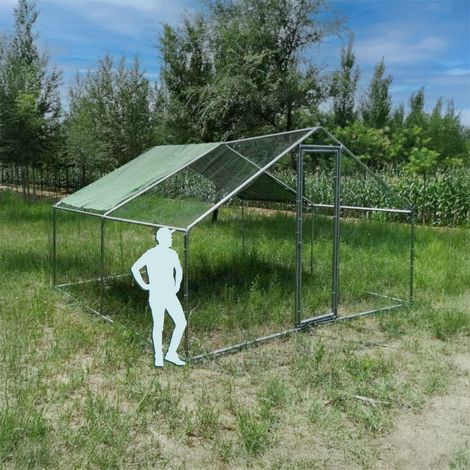 Parc À Poules - Enclos 16m² Ø38mm 4x4x2,8m - Acier Galvanisé