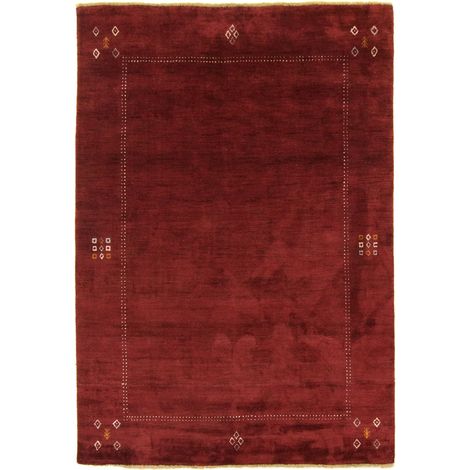 Tapis Gabbeh indien Tapis Silky  - 240x170cm, Rectangular - 70% Viscose, 30% Laine vierge - Noué main - Rouge (1/4)