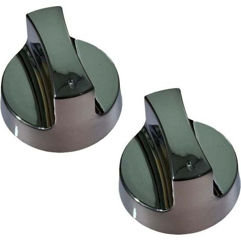 Juego de 2 perillas universales de Ø6 mm para termostato de horno, refrigerador y congelador, en metal plateado, compatibles con diferentes modelos.