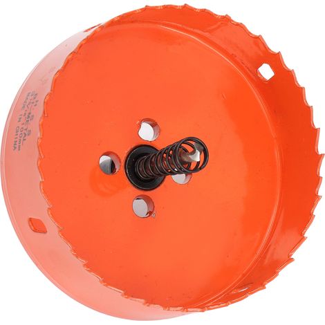 La scie cloche bimétallique HSS avec un mandrin robuste est utilisée pour fabriquer des plaques de cornhole, du bois, du PVC, des plaques de plâtre, de l'aluminium et du métal (3-15/16"). (1/5)