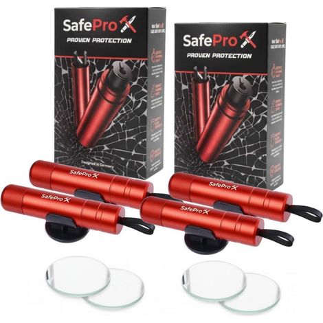 Marteau de secours voiture 4 pièces avec coupe-ceinture et brise-vitre pour échappement rapide (1/5)