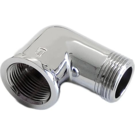 Gomito 1/2" Maschio-Femmina Ottone Cromato