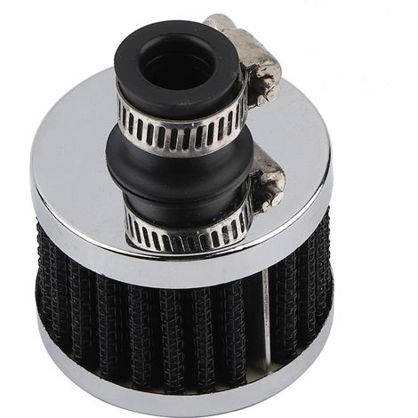Kit filtro aria fredda universale da 12 mm per auto, tappo di sfiato del basamento, sfiato argento (1/4)