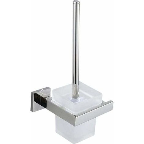 Toilet brush holder in silver, stainless steel 304, simple toilet brush holder with polished surface, modern and simple design, indispensable bathroom accessory (1/5)