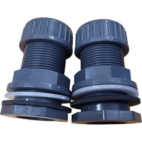 lot 2 Traversées de paroi pvc 32 mm + écrou de serrage - jardiboutique