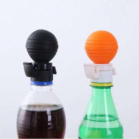 Bouchon Soda Silicone Pompe-1, Transparent,Standard, Maintien Carbonatation Réutilisable, Accessoire Cuisine Aucunely (1/5)