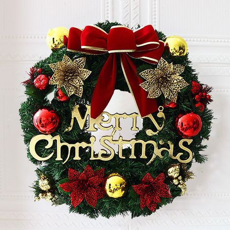Guirlande De Noël - Couronne Artificielle En Plastique Abs Avec Baies Rouges - Pour Porte Intérieure Ou Extérieure - Diamètre 30 Cm - 1 Pièce (1/5)
