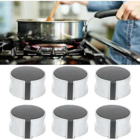 Lot de 6 boutons métalliques pour cuisinière à gaz, interrupteur d'allumage à 0° (paire) (1/5)