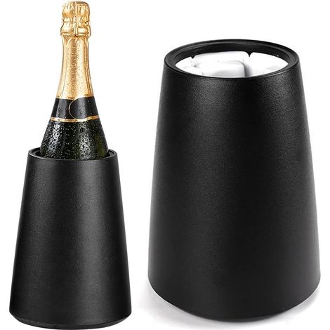 Refroidisseur de vin avec blocs réfrigérants, réutilisable, refroidisseur de boissons, manchons de refroidissement pour vin, vin blanc, rosé, champagne, noir (1/5)