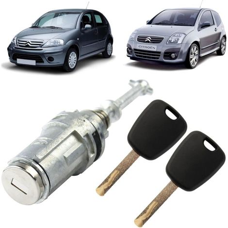 [NIEMALS VERWENDET] Kompatibles Türschloss für Citroen C2, C3 und C3 Pluriel (2002–2011) vorne links (Fahrerseite) mit Ersatzschlüssel 9170T9