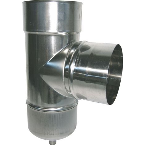 Te tubage 90° + purge inox 180 piq male - Ten
