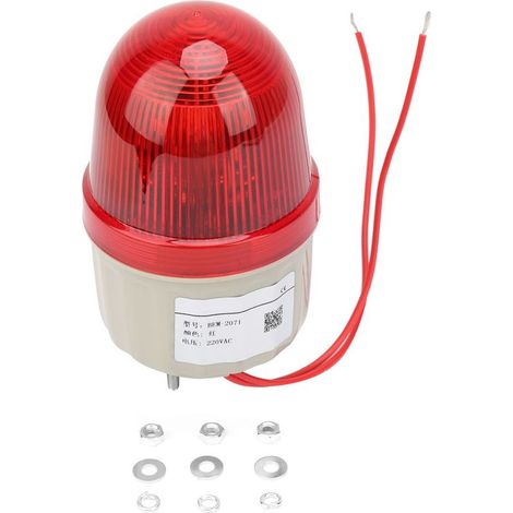 Segnale luminoso stroboscopico a LED da 220 V 3 W – Allarme lampeggiante rosso – Montaggio semplice con bulloni – Diametro 75 mm (1/5)