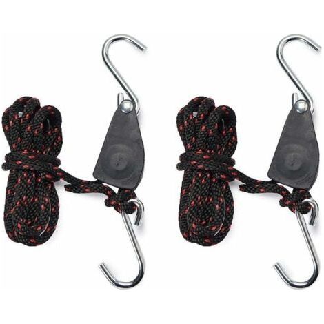 Sangles Cliquet 1/4 pouces Rope Ratchet Pour Lampe de Coissance 2 pices Corde de Crochet Rglable-Chrom (1/5)