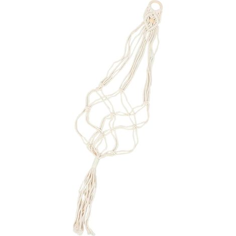 Porte ukulélé mural Yardwe en macramé blanc tissé coton et lin, idéal (1/5)