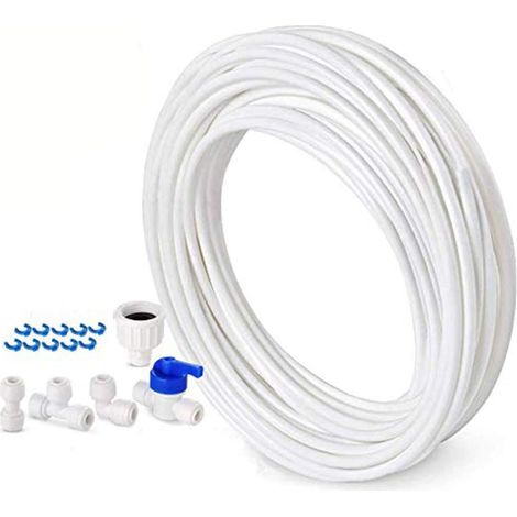 Tubería de suministro de agua de 10 m - Kit de conexión para refrigerador de doble puerta estilo europeo - Diámetro 6,3 mm (1/5)