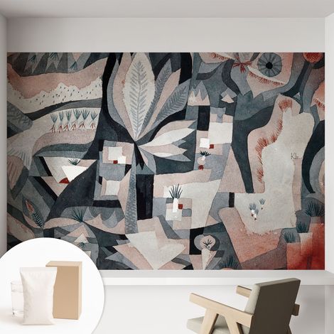 Papier peint intissé décoratif avec colle pour salon chambre et bureau Installation rapide Abstraction de la nature 152x104 cm (1/5)