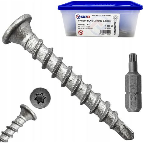Vis auto-perceuses 5x35 Torx - Métal - 500 pièces - Résistantes et durables - Idéales pour la construction (1/5)